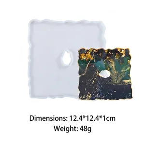 Detailansicht der Silikonform für Wellen-Untersetzer aus Harz, Größe 12,4x12,4cm