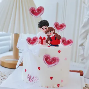Decorazione dettagliata per torta coppia in gomma morbida per San Valentino