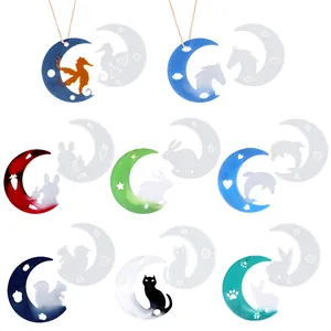 Moon-shaped animal silicone molds for DIY resin jewelry and pendants