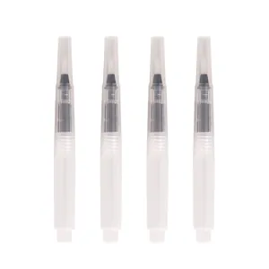 Set of 4 refillable water storage brush pens with fine pointed tips for watercolor painting
