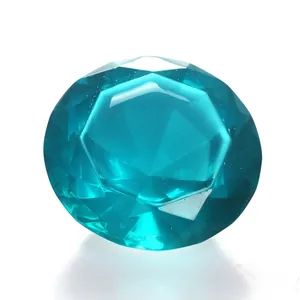 Grande ciondolo in resina di cristallo turchese a forma di diamante per fai da te