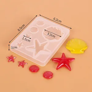 Stampo in silicone a tema marino per gioielli con indicatori di dimensioni precise