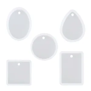 5-teiliges DIY-Silikonform-Set für Harzanhänger in verschiedenen geometrischen Formen