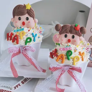 Süße Cartoon Weichgummi Tortenaufsätze Baby Gesicht Dekorationen Für Kindertag Geburtstag Bäckerei Backzubehör