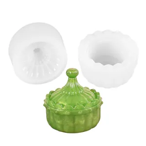 DIY pumpkin and crown shaped resin storage box silicone mold set