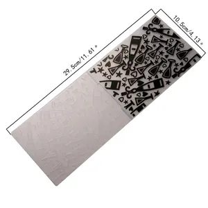 Detailed size measurements for heart and wine bottle plastic embossing folder DIY tool
