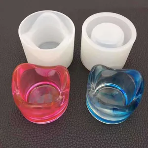 Molde de Silicona DIY Forma de Diamante Candelabro de Aromaterapia Superficie de Espejo Yeso Joyería Hecha a Mano Caja de Resina
