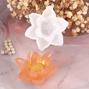 DIY 3D lotusbloem siliconen mal voor kristalhars kandelaar en huisdecoratie craft