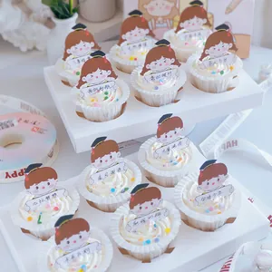 Διακοσμητικά cupcake αποφοίτησης με χαριτωμένους χαρακτήρες κινουμένων σχεδίων για πάρτι