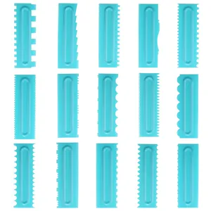 Plastic Cake Scraper Dough Icing Smoother Cream Scraper Comb Fondant Cake Edge Styling Tool DIY Baking Decorating Tool For Home Kitchen