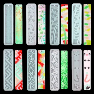 DIY siliconen bladwijzer mallen set met diverse patronen voor epoxyhars gieten