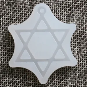 Hexagram silicone mold with hanging hole for crystal epoxy resin DIY jewelry casting