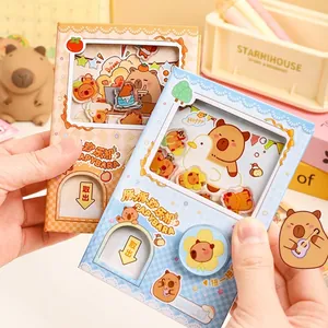Mini libreta de bolsillo Capybara con mecanismo de gashapon para aliviar el estrés de los niños