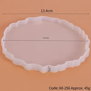 Detalle de las dimensiones de un molde de silicona para posavasos de resina