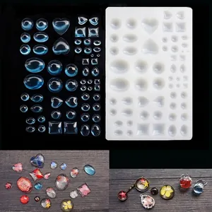 DIY silicone mold set for resin jewelry pendants featuring various geometric shapes