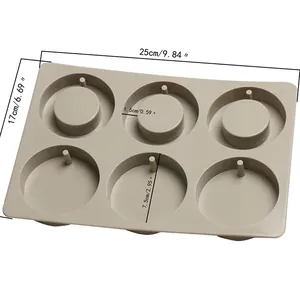 Dimensions détaillées du moule en silicone à 6 cavités pour cire parfumée et savon DIY