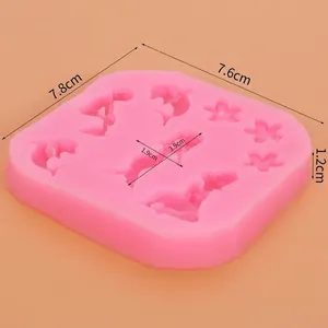 Detaillierte Größenmaße der rosa Meerjungfrau-Silikonform für DIY-Kuchendekoration