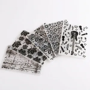 Plastic Fondant Embossing Folder Cake Decoration DIY Craft Texture Mold Snowflake Music Floral Pattern Scrapbooking Template