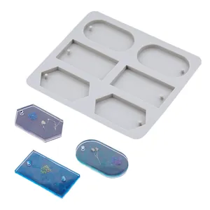 Moule en silicone à 6 cavités pour tablettes de cire parfumée et plâtre avec modèles