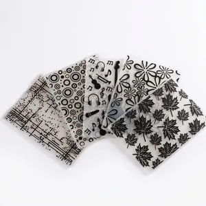 Variety of plastic embossing folders for fondant cake decoration with diverse patterns