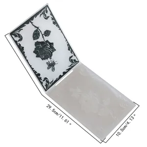 Professional rose and bee pattern embossing folder template for fondant cake decorating