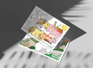Set of two cartoon graffiti coloring notebooks for kids featuring 30 animal themed pages