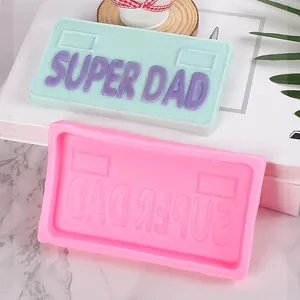 Silikonform Super Dad für Schokoladenplaketten oder Harz-Basteldekorationen