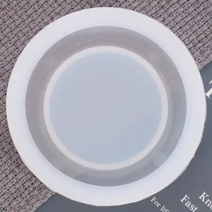 Top view of a large circular translucent silicone mold for DIY resin ashtrays