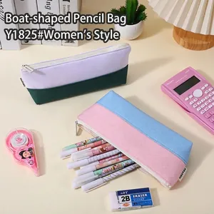 Pastel multi-color Oxford cloth boat-shaped pencil case for student school supplies