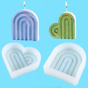 U-Shaped Rainbow Bridge Arch Heart Shape DIY Silicone Mold For Scented Candle Soap Plaster Resin Crafts Making Handmade Tools