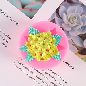 Detail view of hydrangea silicone flower mold for DIY aromatherapy gypsum crafts