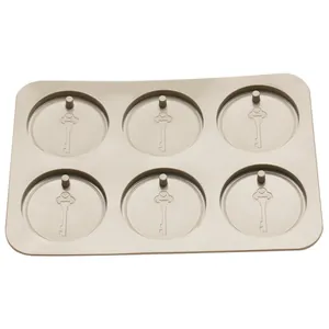 Moule rectangulaire en silicone à 6 cavités pour tablettes de cire avec motif clé vintage