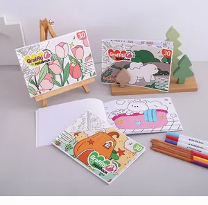 Assortment of children's graffiti coloring notebooks with various playful cover themes