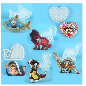 DIY Hart Dier Siliconen Vorm Voor Kristal Epoxy Hars Gieten Spiegel Opslag Fotolijst Handgemaakte Sieraden Maken Gereedschap