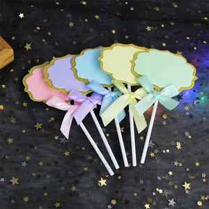 DIY Beschreibbare Kuchendekoration Papier Wolkenform Tortenaufsätze Mit Schleife Für Geburtstag Party Backen Deko Zubehör