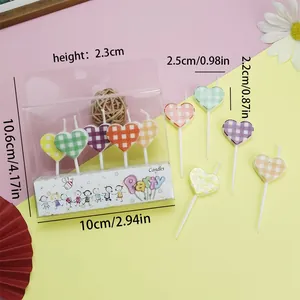 Detailed macro view of heart-shaped grid candles with specific size dimensions provided