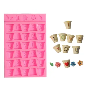 Silikonform mit Herz- und Buchstabenmotiven für DIY Schokolade und Harz Handwerk