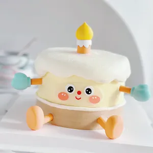 Cute Cartoon Smile Face Candle Shape Soft PVC Cake Topper Baking Decoration Ornaments For Kids Birthday Party Decor