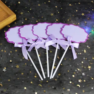 5er-Set violette wolkenförmige leere DIY-Kuchenaufsätze mit Schleifen für Geburtstage