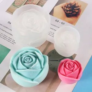 Molde de Silicona de Rosa 3D para Manualidades Hielo de Whiskey Vela Jabón Yeso Regalo de San Valentín Cocina