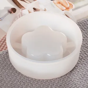Detail view of plum blossom shaped silicone mold for DIY crystal resin ashtray crafts