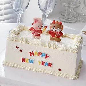 Drachen- und Kaninchen-Neujahrs-Kuchendeko für festliche Party-Backdekorationen