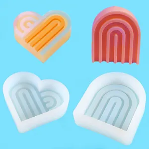 Rainbow arch and heart silicone molds for DIY handmade soap and scented candle making