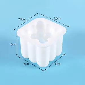 Detailed dimensions of 3D bubble cube silicone mold for DIY candle making and baking