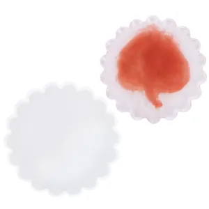 Molde de silicona con borde ondulado para posavasos de resina DIY con muestra terminada