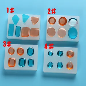 Lot de 4 moules en silicone transparents pour créer des pendentifs en résine DIY