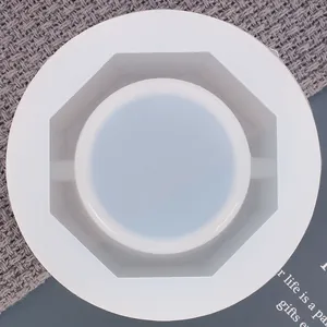 Macro view of octagonal silicone mold for DIY crystal epoxy resin ashtray