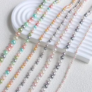 Collier ras de cou vintage en perles de coquillage haut de gamme aux couleurs bonbon