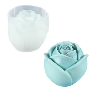 Molde de silicona rosa 3D para velas DIY, jabón y bolas de hielo