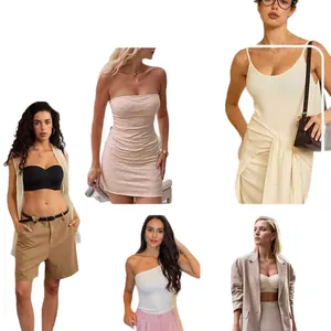 Womens strapless wireless bras presented in various fashionable outfits for daily versatility